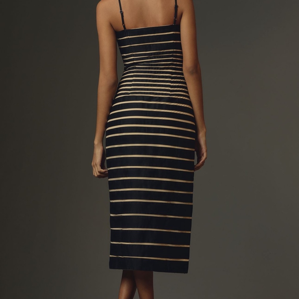 Anthropologie NWT Striped Dress with Floral Detail - Picture 2 of 6